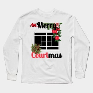 Merry Courtmas Christmas Tennis Long Sleeve T-Shirt